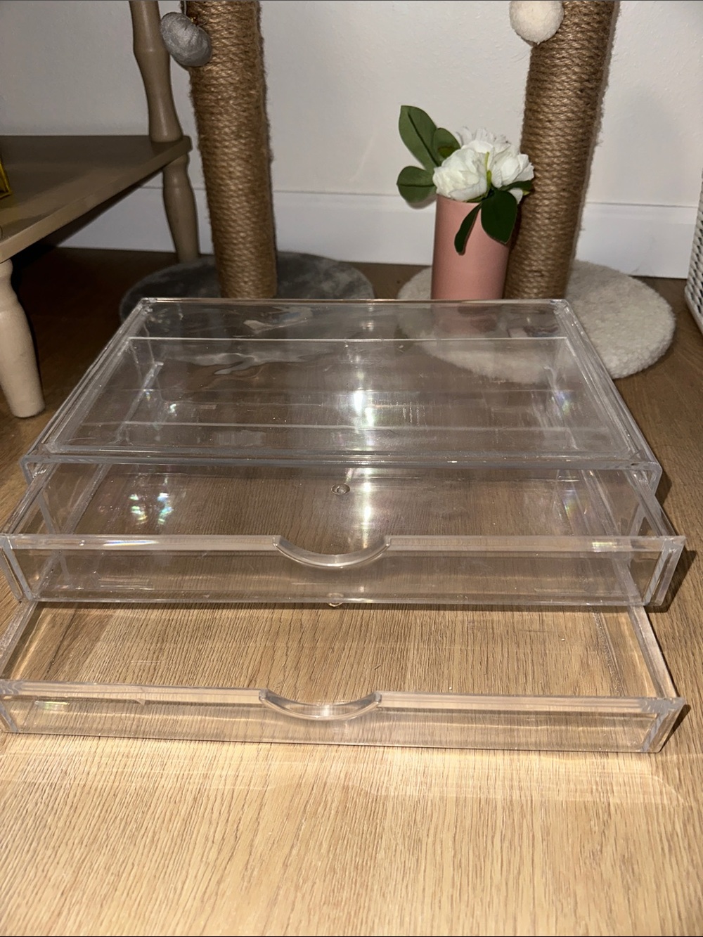 Clear Acrylic 2-Drawer Organizer - Transparent Storage for Home